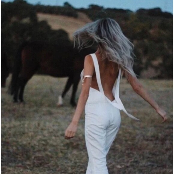 Fillyboo At the Heart Of It Embroidered Jumpsuit Overalls White Floral Size M - Picture 10 of 10